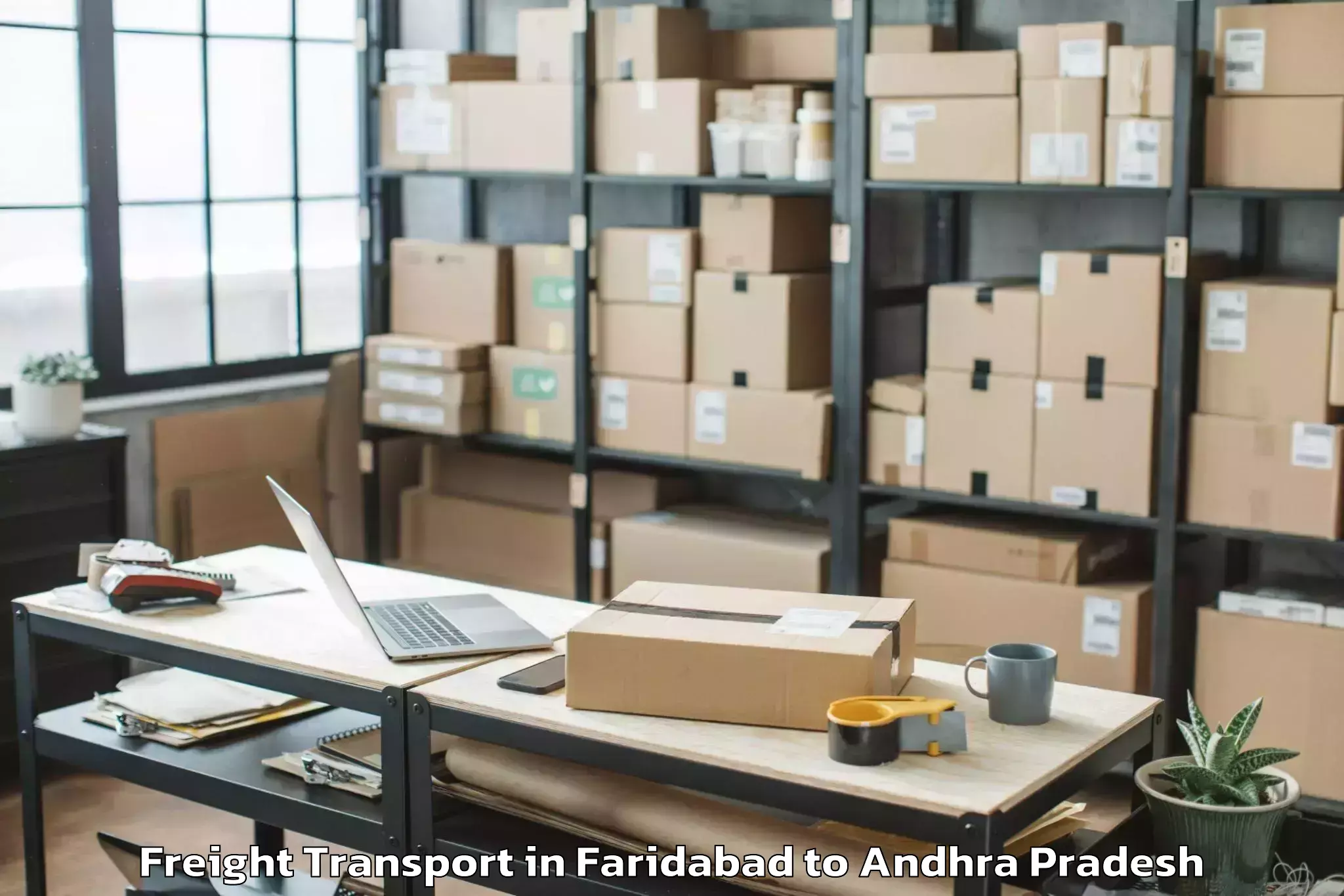 Reliable Faridabad to Nandivada Freight Transport